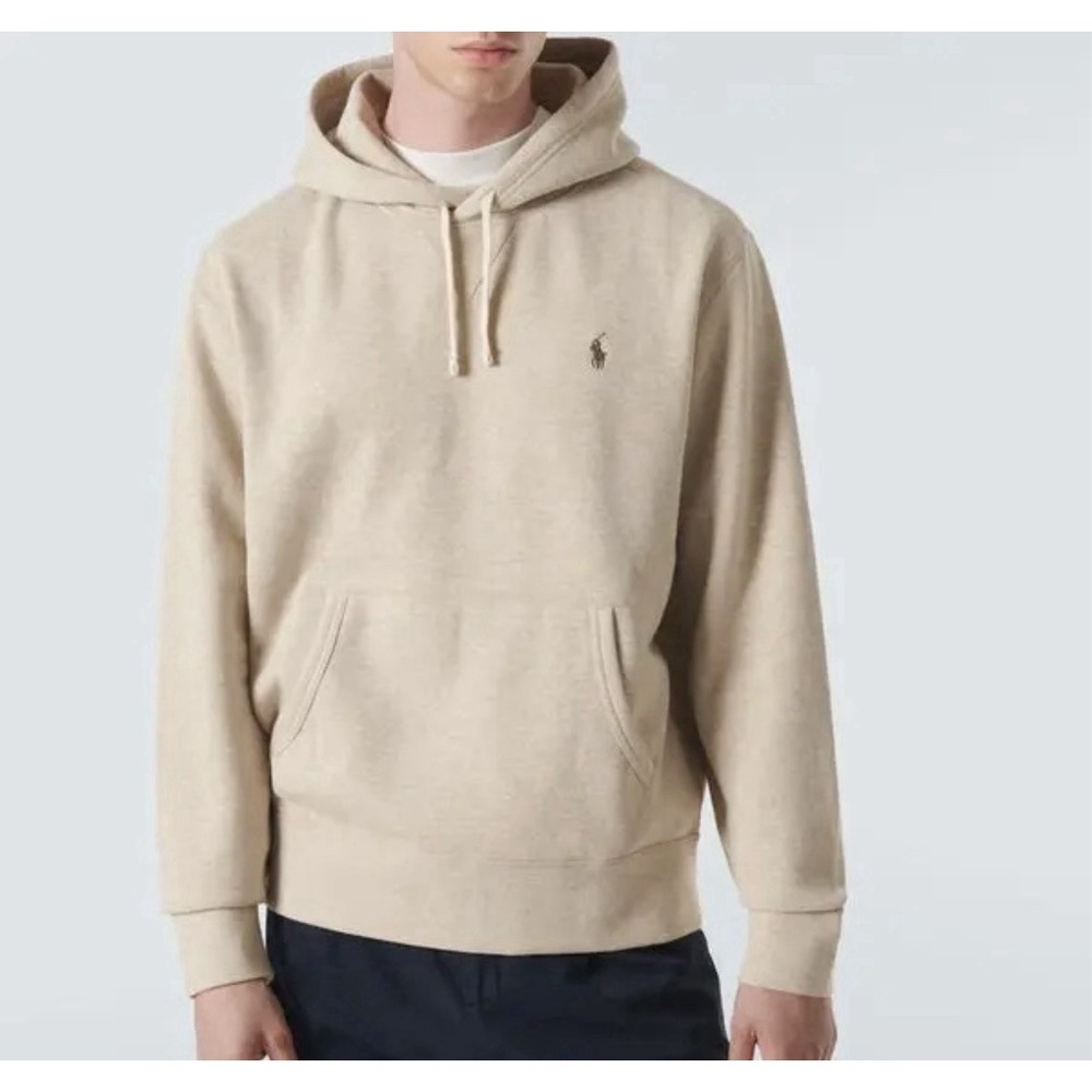 Polo Ralph Lauren Classic Cotton Blend Fleece Pullover Hoodie M Expedition Dune